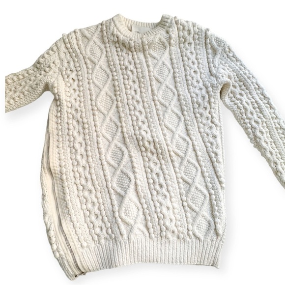 3.1 Phillip Lim cotton blend cable knit side zip sweater, Size XS, Ivory - Picture 6 of 14